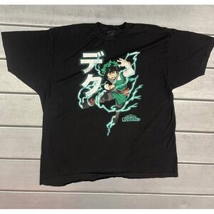 My Hero‎ Academia TShirt Mens 2XL XXL Black Izuku Midoriya Graphic Shirt